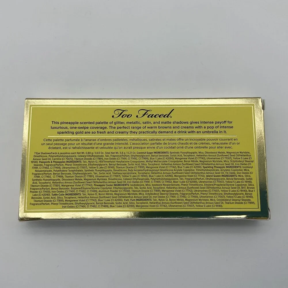Too Faced Tutti Fruitti Sparkling Pineapple Eyeshadow Six Shades Palette NIB